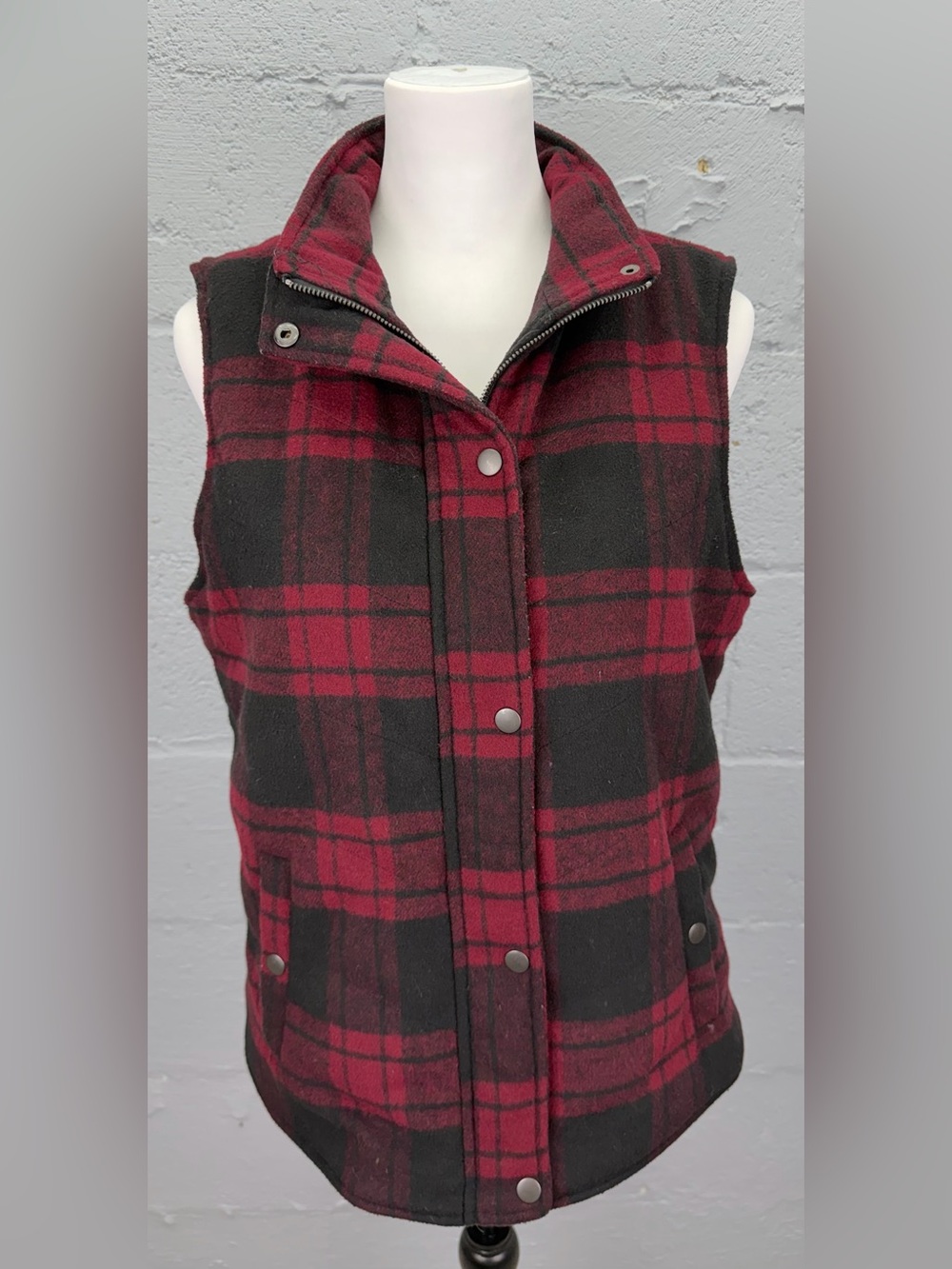 Harper Heritage Women's Plaid Soft Sherpa Lined Vest Size Medium